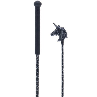 Dublin Cravache de Saut Glitter Unicorn Noir 65cm