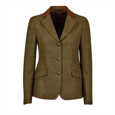 Dublin Petite Veste de Concours Albany Tweed Suede Collar Tailored Marron Vert