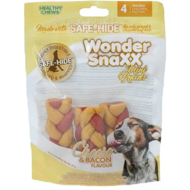 Healthy Chews Wonder Snaxx MiniBraid Kaas en Spek 4st
