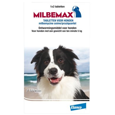 Milbemax Ontwormingstablet Hond Groot 2 Tabletten 5-75kg