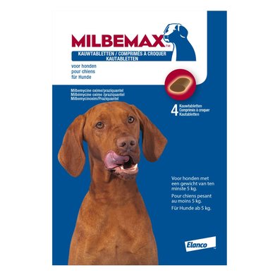 Milbemax Smakelijke Kauwtablet Grote Hond 4 Tabletten
