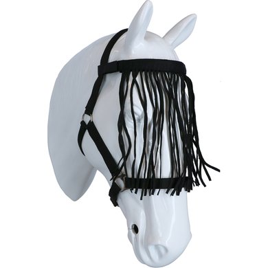 Harry's Horse Flybrowband with Fringes Black