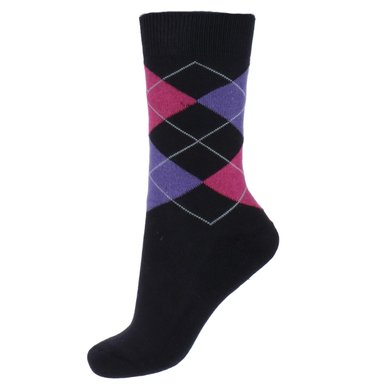 Agradi Equestrian Socks Dark Grey-Pink-Purple 43-46