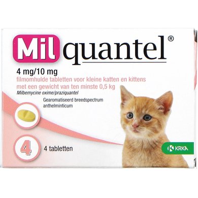 Milquantel Deworming Tablets 4mg/10mg Kitten Cat S 4 tablets