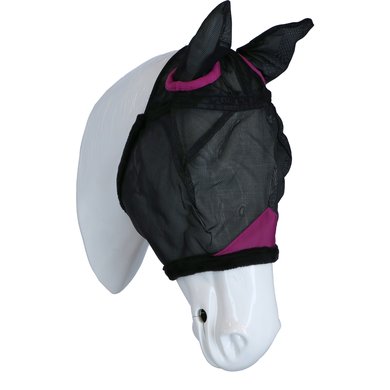 Weatherbeeta Fly Mask Comfitec Durable Mesh with Ears Black/Purple