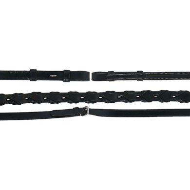 Montar Reins Laced Deco fr/h Leather Black