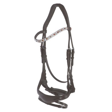 Kieffer Snaffle Bridle Viola Swedish with Buckle and Flash strap Brown