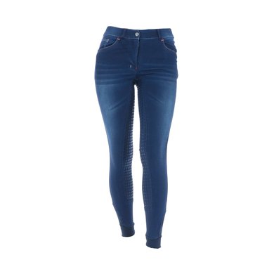 HKM Rijbroek Summer Demin Easy 3/4 Siliconen Zitvlak Jeansblauw