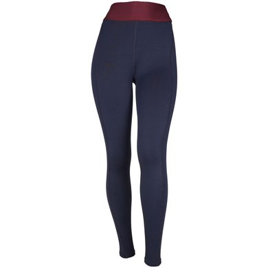 EQUITHÈME Riding Legging Tea Pull-On Silicon Knee Pads Navy Blue/Plum Red