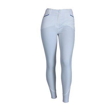 EQUITHÈME Pantalon d'Équitation Lassy Silicone Genouillères Blanc