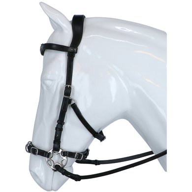 F.R.A. Bridle Caval Cavemore Leather with Cheeks and Reins Black