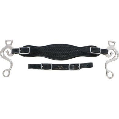 F.R.A. Noseband Fiore Leather with Cheeks Black