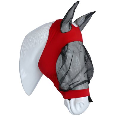 Weatherbeeta Vliegenmasker Deluxe Stretch met Oren Rood/Zwart