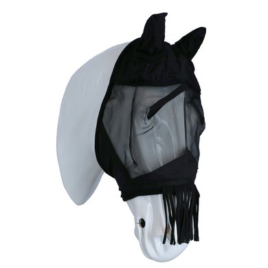 Waldhausen Fly Mask Premium with Ears and Tassels Black