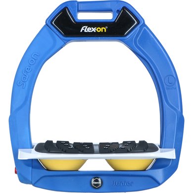 Flex-On Safety Stirrups Safe-On Junior Inclined Grip Blue/White/Yellow