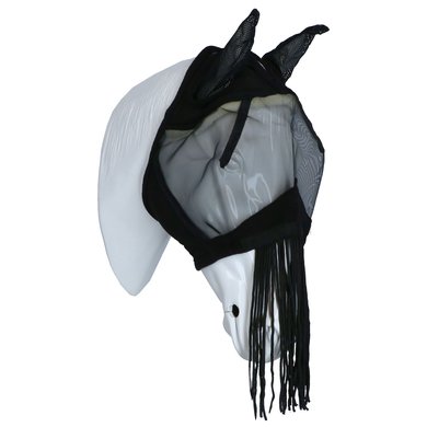 EQUITHÈME Vliegenmasker Anti-UV Franges Zwart