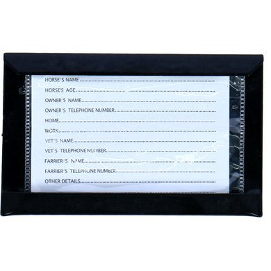 Premiere Stable Board an Identification Card Plastic Black