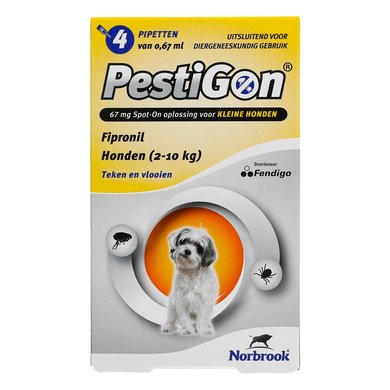 Pestigon Spot-on Hond S 2-10kg 4 Pipetten