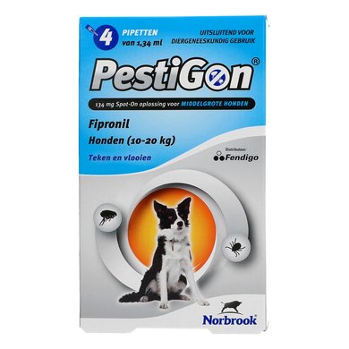 Pestigon Spot-on Hond M 10-20kg 4 Pipetten