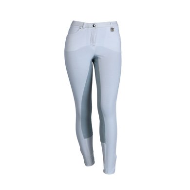 HKM Pantalon d'Équitation Comfort Fit 3/4 Alos Fond de peau Blanc