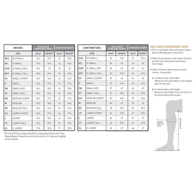 Ariat Concord Chaps Size Chart