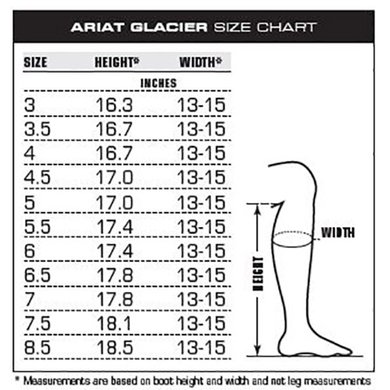 Ariat Glacier Boots Size Chart