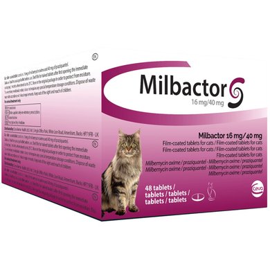 Milbactor Cat 16mg / 40 mg 48 tabletten