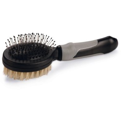 Beeztees Combi Brush Pig Hair Black/Grey 21cm