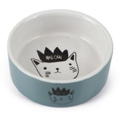 Beeztees Cat Food Bowl Eek Ceramic Blue 11,5x11,5x4cm
