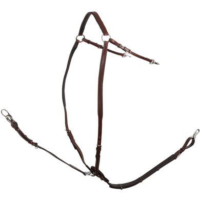 BR Front Harness Rayleigh with Saddle Buckles and Elastic Oak/Silver