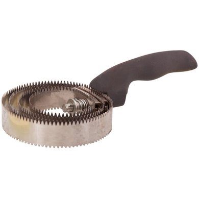 Agradi Curry Comb Metal Spiral Form a Plastic Handle Black