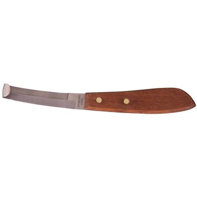 Premiere Hoof Knife 2-sided Sharp Wood Handle Brown