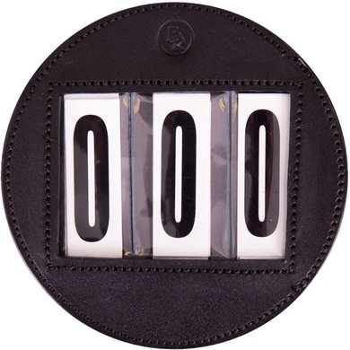 BR Start numbers Round Leather Black 11cm