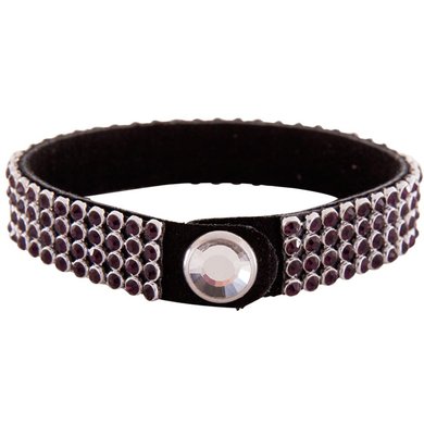 BR Bracelet Crystallized avec Rhinestone Button Violet