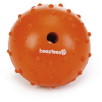 Beeztees Ball Rubber with a Bell Solid Orange