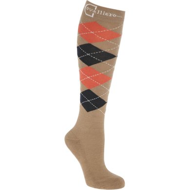 Covalliero Chaussettes Karo Wood/Coral/Navy
