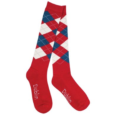 Dublin Socks Argyle Red/Navy/White One Size