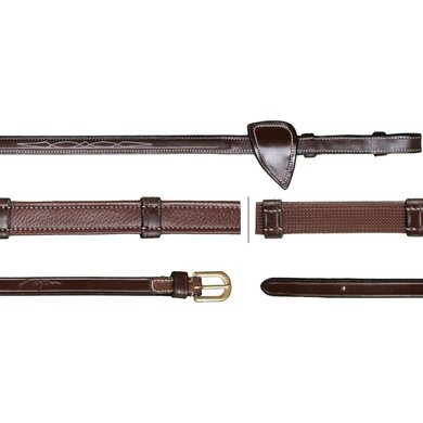 Dyon Reins Hunter 5/8 with Leather Stoppers Brown