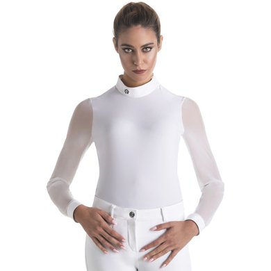 Ego7 T-shirt de Concours Rita Longues Manches Blanc