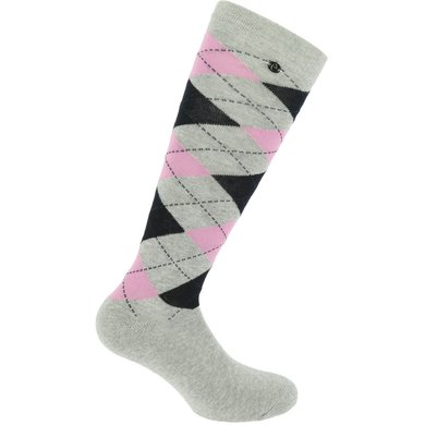 EQUITHÈME Socks Argyle Light Grey/Pink