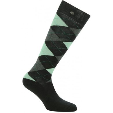 EQUITHÈME Sokken Argyle Zwart/Groen