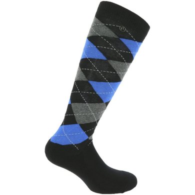 EQUITHÈME Sokken Argyle Zwart/Blauw