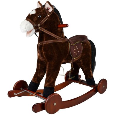 Equi-kids Cheval à Bascule Saddled Horse Marron foncé 74x30x64cm