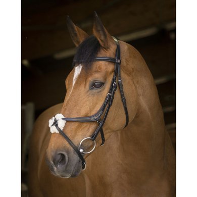 Norton Real Buffalo Leather Bridle With Rubber Reins Decorated Browband FREE P&P 