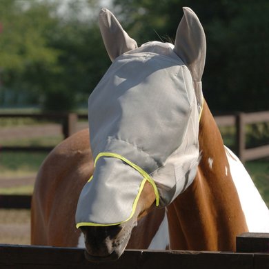 Equilibrium Fly Mask Field Relief Max With Nose Protection Grey/Yellow