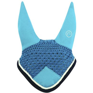 EQUITHÈME Bonnet Anti-Mouches Polyfun Turquoise/Bleu Marine Full