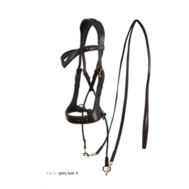 F.R.A. Bridle Glory Jawcrossed Leather with Beads Brown