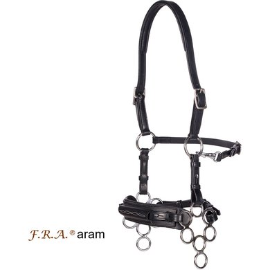 F.R.A. Hackamore Bridle Aram Leather with Cheeks Black One Size