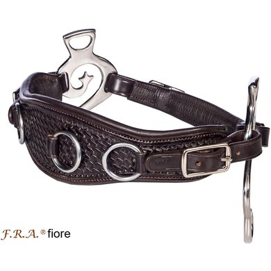 F.R.A. Noseband Fiore Cavemore Leather with Cheeks Havana