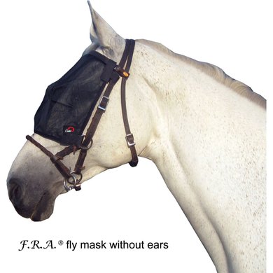 F.R.A. Cavallo Horse & Rider Vliegenmasker zonder Oren Zwart